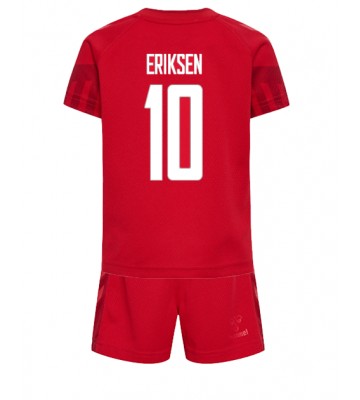 Dania Christian Eriksen #10 Koszulka Podstawowych Dziecięca MŚ 2022 Krótki Rękaw (+ Krótkie spodenki)